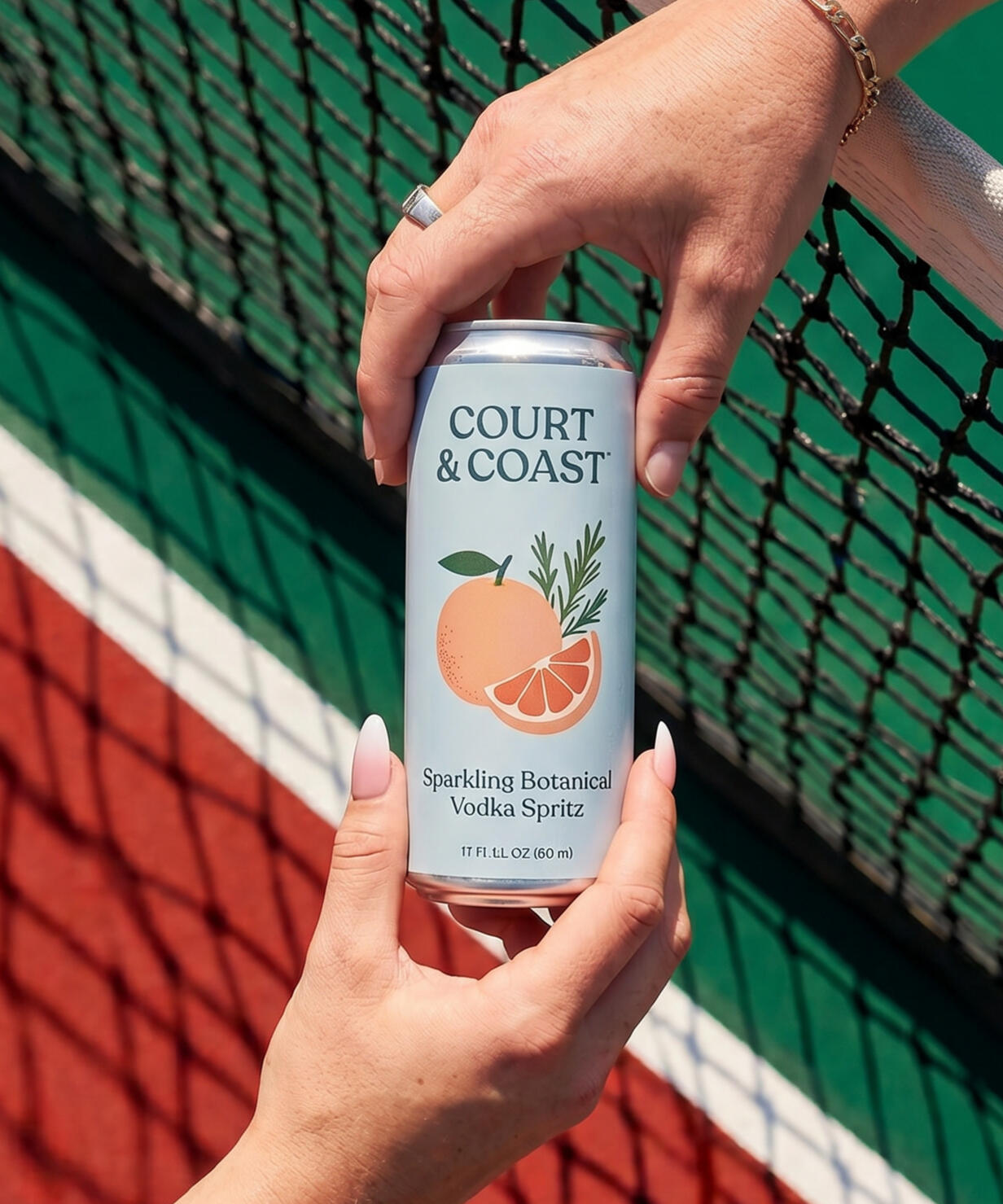 Untitled Creative beverage brand design and product photography mockup, featuring a botanical vodka spritz can.